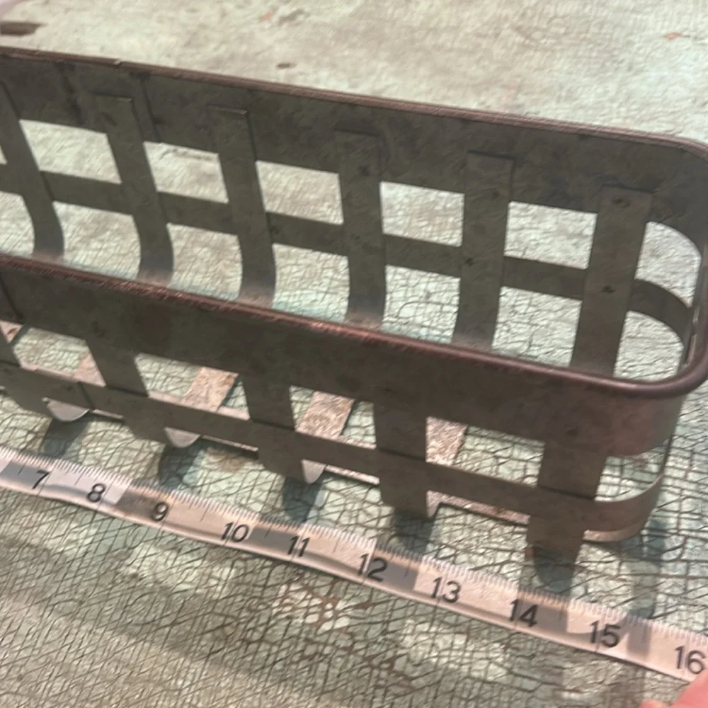 Vintage Inspired Galvanized Metal Wire Basket – Farmhouse Rustic Décor